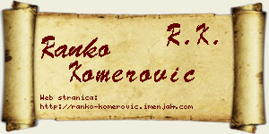 Ranko Komerović vizit kartica